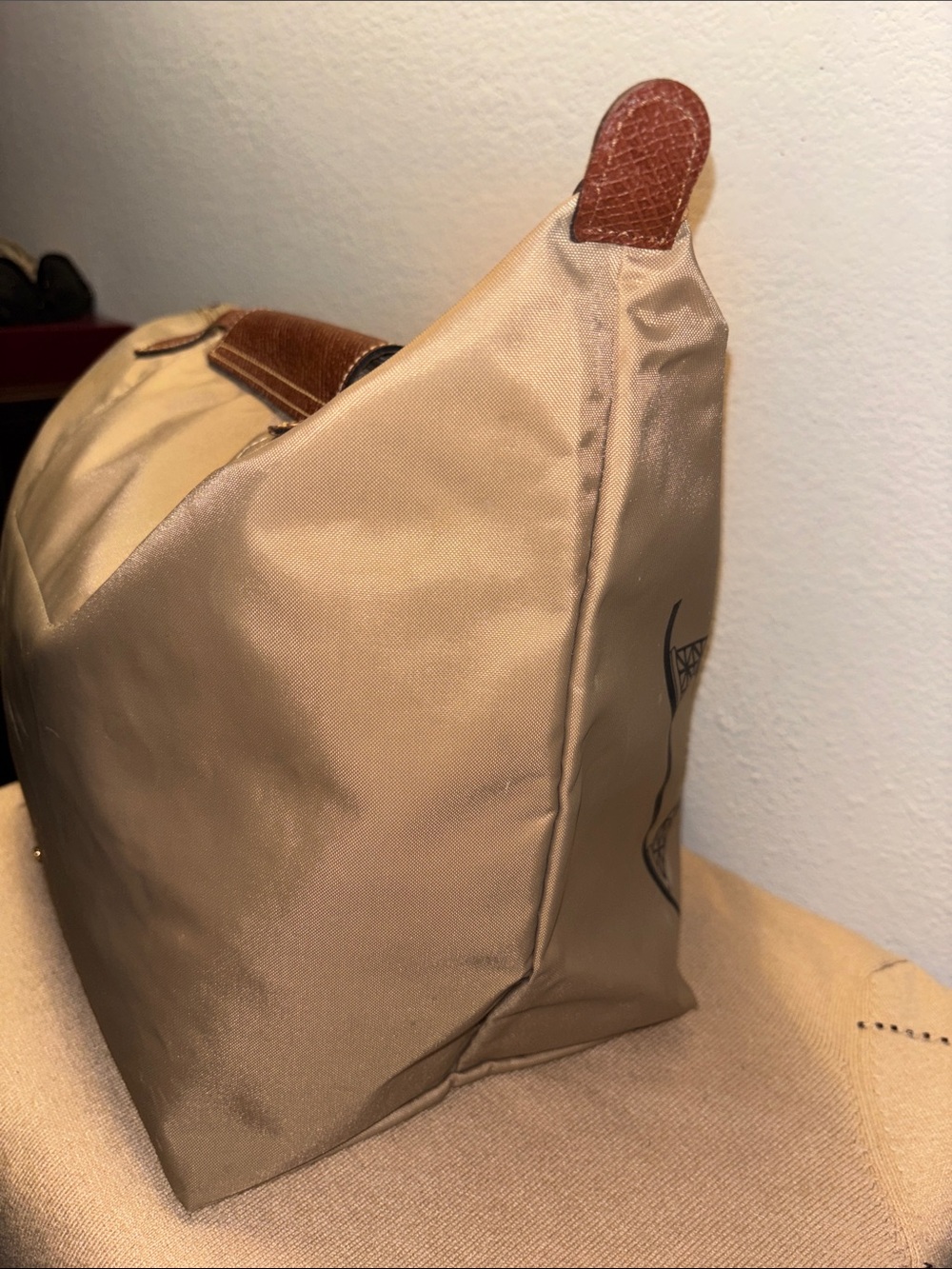 Limited zLongchamp Le Pliage Tour Eiffel beige nylon tote bag - Picture 5 of 10